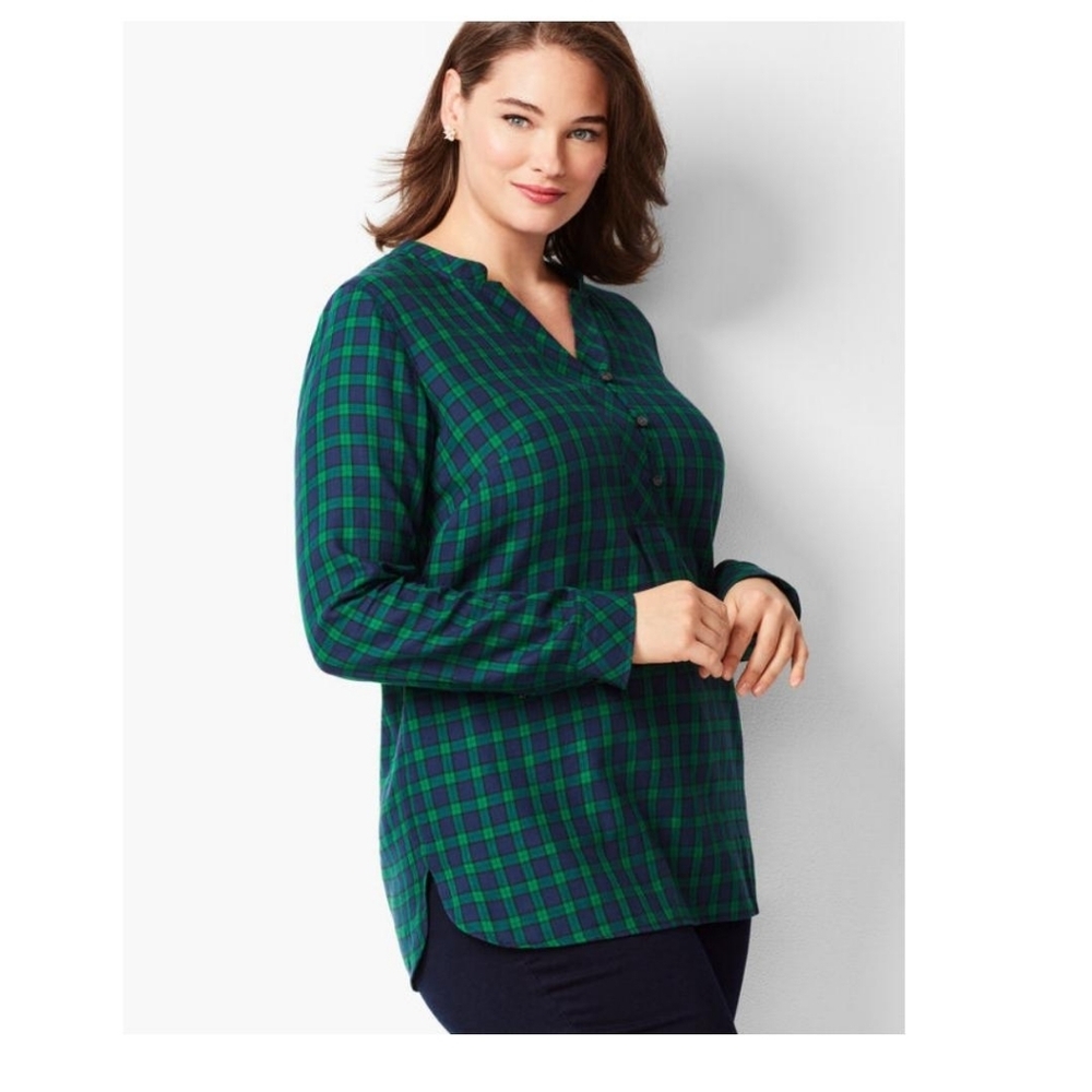 Talbots Plaid Cotton Popover
